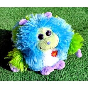 Ty Monstaz Collection BENNY Plush LUV ME Sounds Blue Green Purple Monster EUC